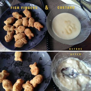 Fish Fingers & Custard Before and After 