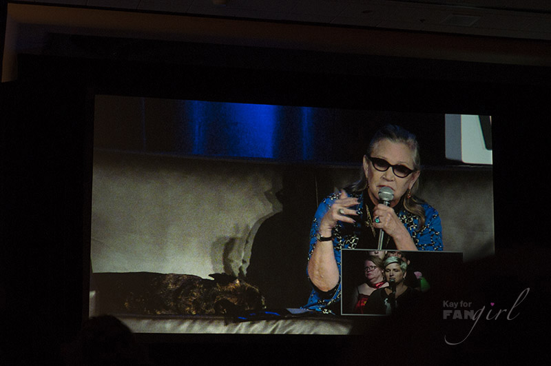 Carrie Fisher answering a fan question