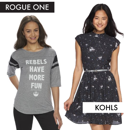 items from Kohl's Rogue One junior line