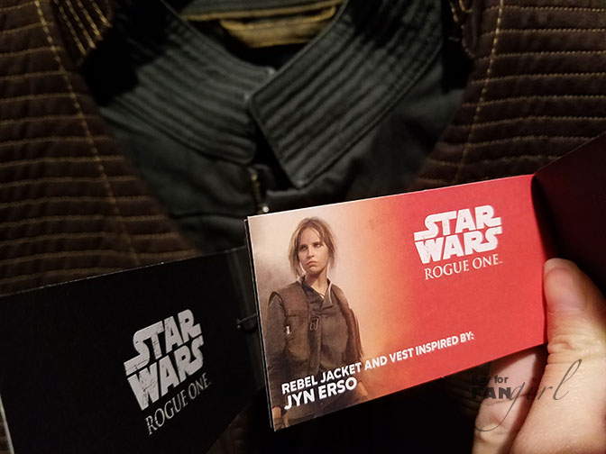 Columbia's Jyn Erso Rebel Jacket tag