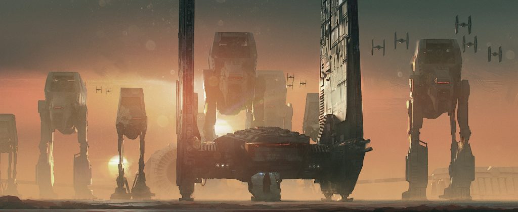 Kylo Ren's Shuttle on Crait from The Art of The Last Jedi