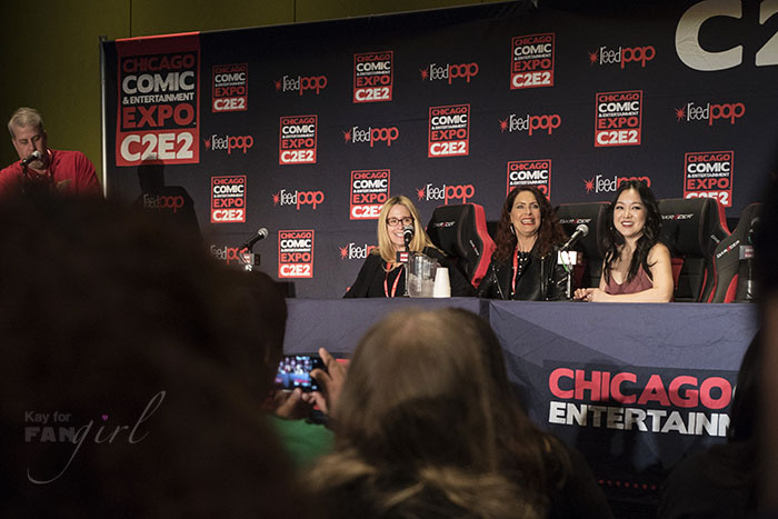 Susan Eisenberg, Vanessa Marshall, and Charlet Chung on the Women of Voice Acting Panel at C2E2 2018
