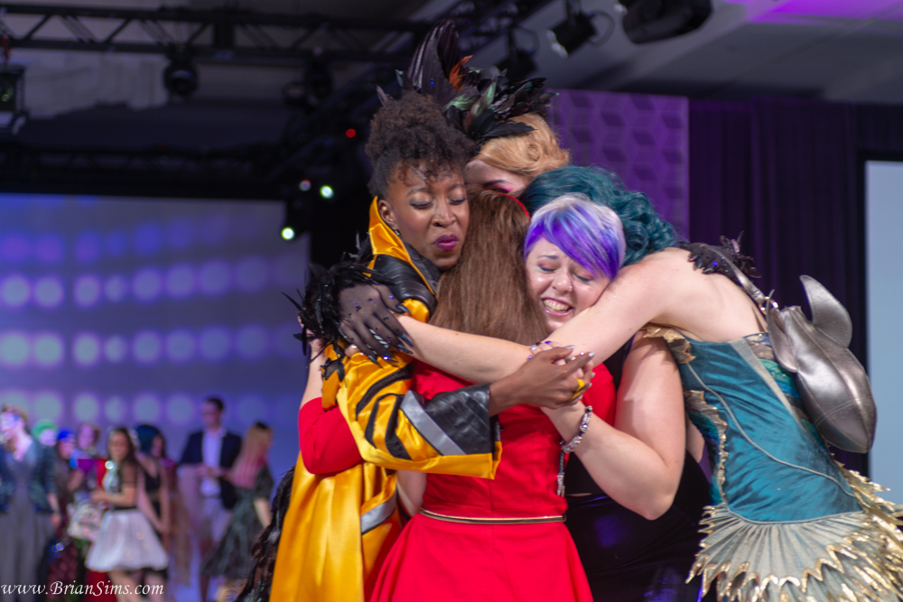 Winners Hugging at the 2018 Her Universe Fashion Show