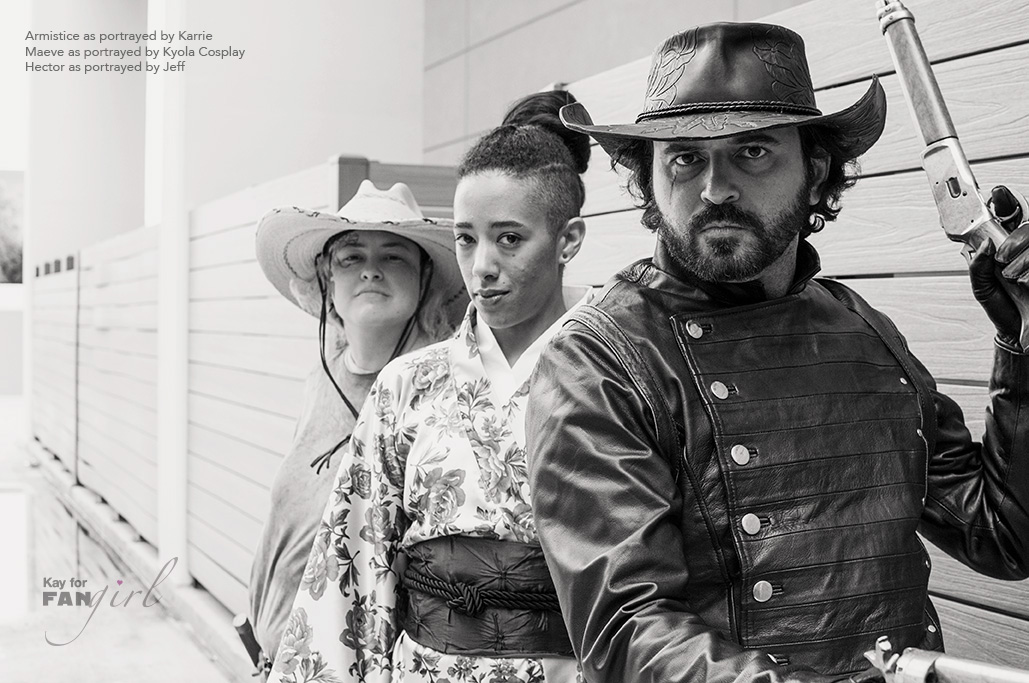 Hector, Maeve, and Armistice from Westworld portraits