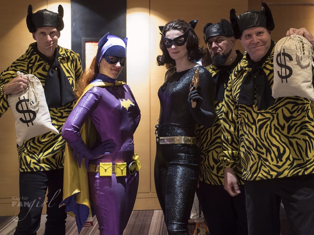 TV Classic Batgirl, Catwoman, and Henchmen costumes at Dragon Con 2019. Photo by Kay.