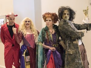 Winnifred and Sarah Sanderson, Billy Butcherson from Hocus Pocus at Dragon Con 2019. Photo by Kay.