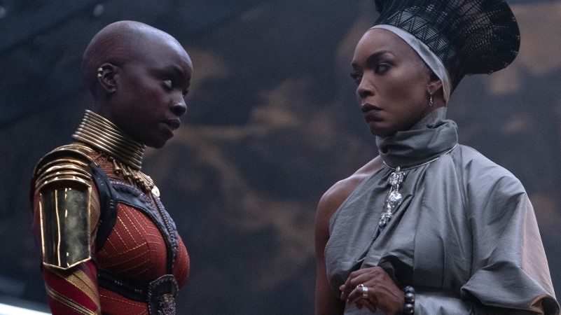 Okoye and Queen Ramonda in Black Panther: Wakanda Forever