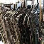 Several pieces of the Black Widow line on the rack Black Widow Activewear from Marvel and Her Universe