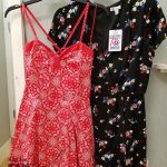 The cross-back dress in red and the romper Her Universe Captain America Dress and Romper