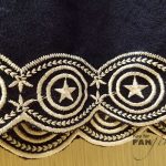 Embroidery detail on the scallop shirt in blue Her Universe Captain America Embroidery