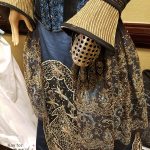 A close-up of the details on Paige Gardner's 2015 "Merry McQueen", made almost entirely out of re-used materials