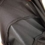 A look at the serged stitching on the leggings. Potential for itchiness.