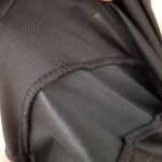 A look at the serged stitching on the leggings. Potential for itchiness.