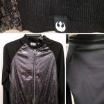The sequin jacket front, back, and Rebel tag