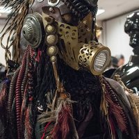 Love the use of telephone cords in this costume Dragon Con 2018 Costuming Exhibit