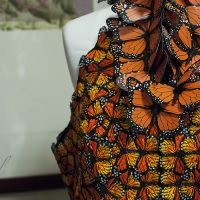 There are 700 embroidered butterflies on this dress. Butterfly Dress in the Dragon Con Costume Exhibit