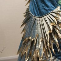 A gold-lamé and silk duponi dream constructed in two months by Cynthia Kirkland / @Athel_Artistry Her Universe Fashion Show Winning Dress by Cynthia Kirkland